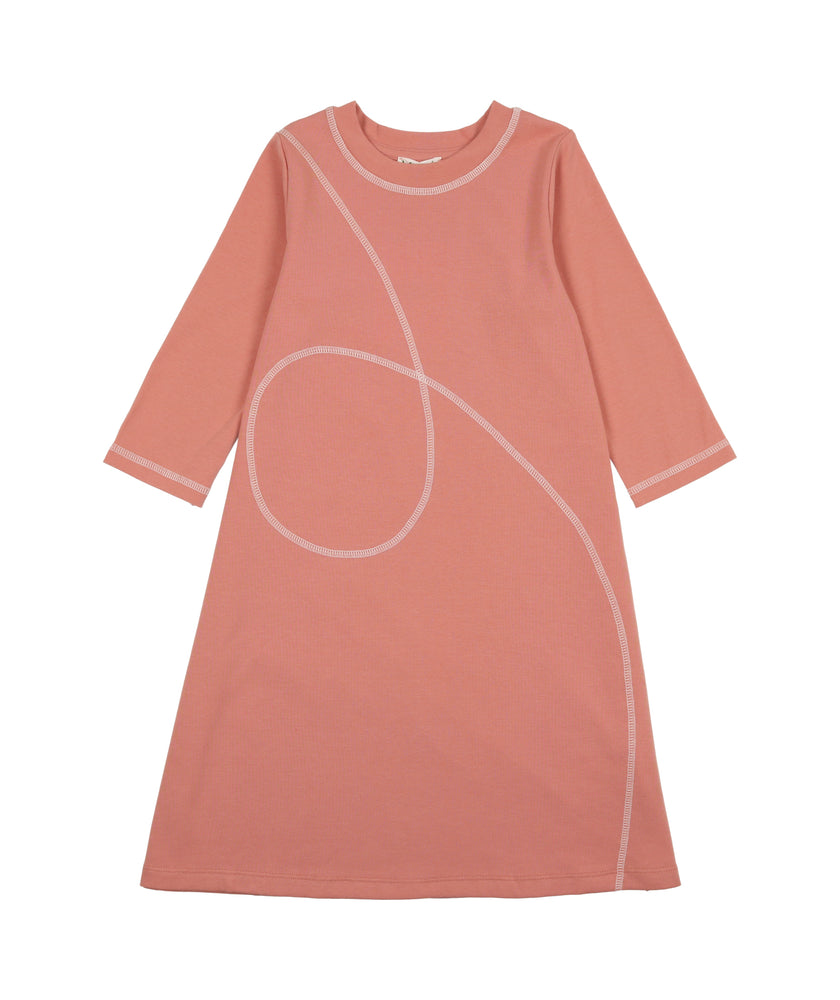 Spiral Stitch 3/4 Sleeve Dress