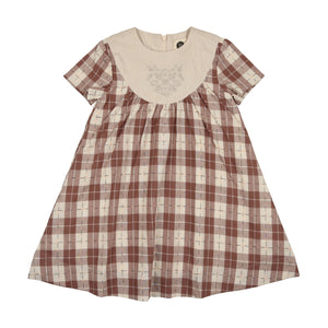 Embroidered Windowpane Dress