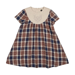 Embroidered Windowpane Dress