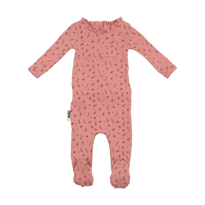 Berry Floral Footie