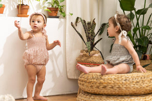 
            
                Load image into Gallery viewer, Textured Floral Baby Romper - Maniere
            
        