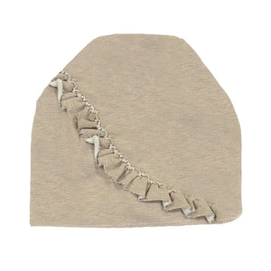 
            
                Load image into Gallery viewer, Angled Ruffle Beanie (no pom) Maniere Accessories Mauve XS 
            
        
