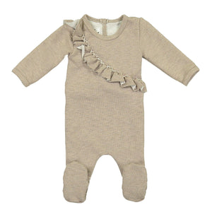 
            
                Load image into Gallery viewer, Angled Ruffle Footie Maniere Accessories Mauve 3 Month 
            
        