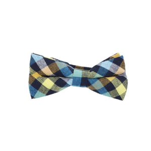 
            
                Load image into Gallery viewer, Searsucker Bow Tie Boys Ties Manière Checkered Yellow 
            
        