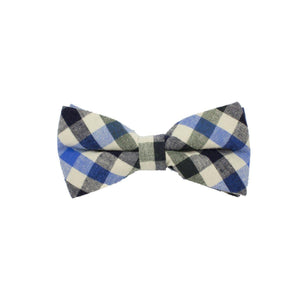 Searsucker Bow Tie Boys Ties Manière Checkered Blue 