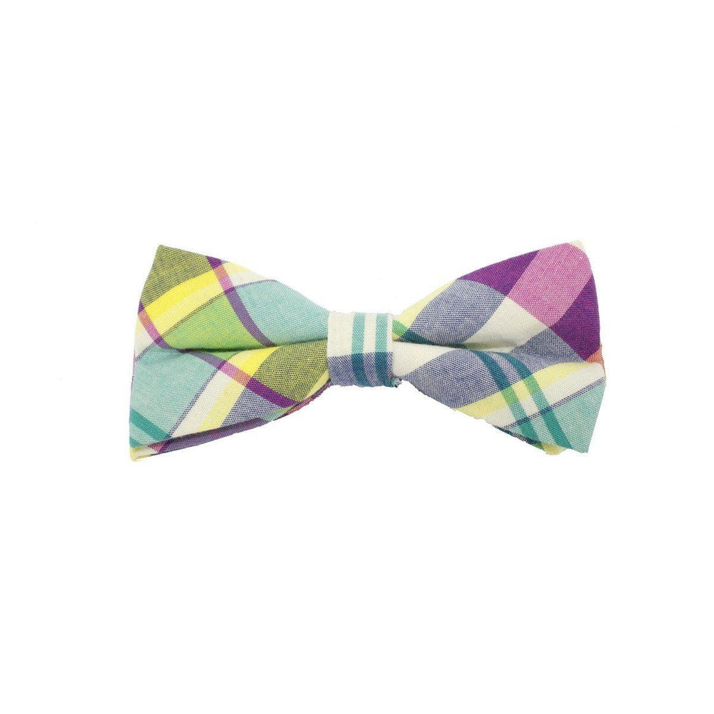 
            
                Load image into Gallery viewer, Searsucker Bow Tie Boys Ties Manière Yellow Plaid 
            
        