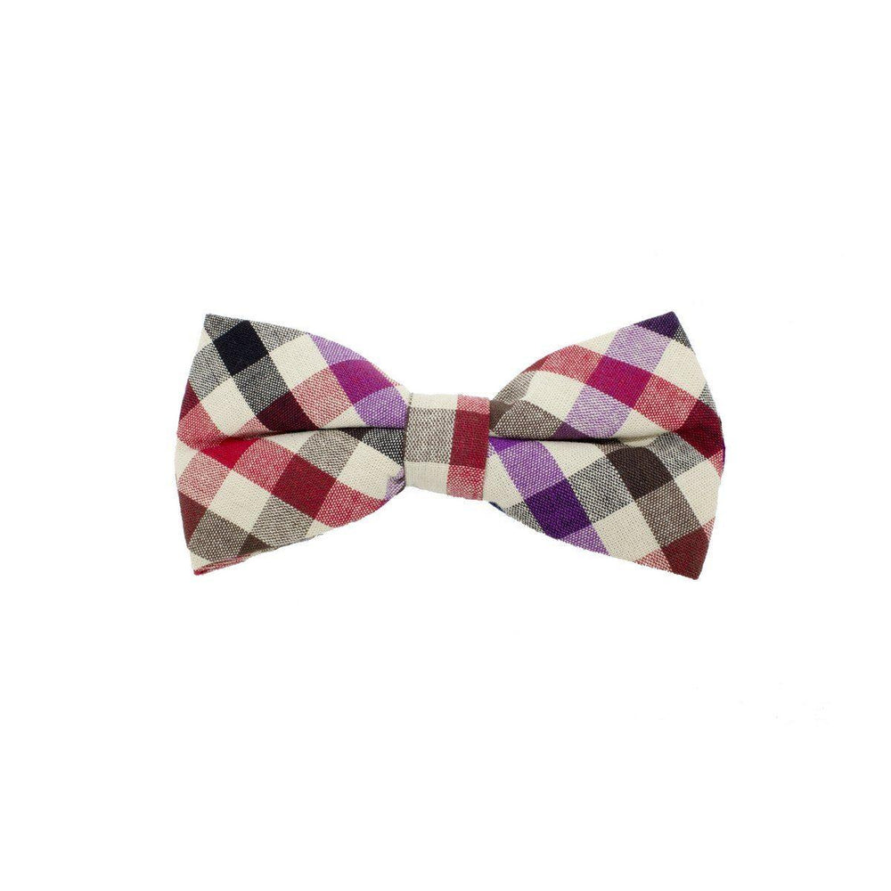 Searsucker Bow Tie Boys Ties Manière Checkered Purple 