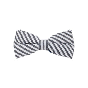 Searsucker Bow Tie Boys Ties Manière Striped Grey 