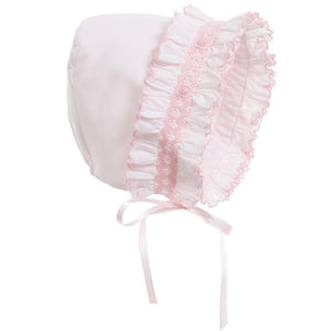 
            
                Load image into Gallery viewer, Smock Baby Bonnet Baby Bonnet Manière Pink Small (1m-6m) 
            
        