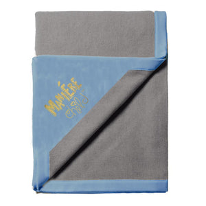 
            
                Load image into Gallery viewer, Color Block Blanket Baby Blanket Maniere Accessories Blue/Grey 
            
        
