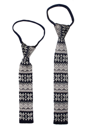 Boys Knitted Neck Tie Boys Ties Manière Snow Flakes Toddler (Ages 2-6) 