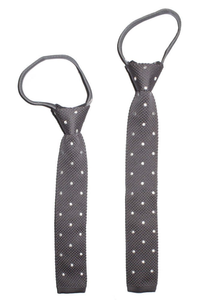 Boys Knitted Neck Tie Boys Ties Manière Dotted Grey Toddler (Ages 2-6) 
