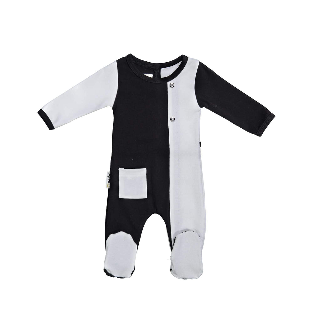 
            
                Load image into Gallery viewer, ColorBlock Footie Maniere Accessories Black 3 Month 
            
        