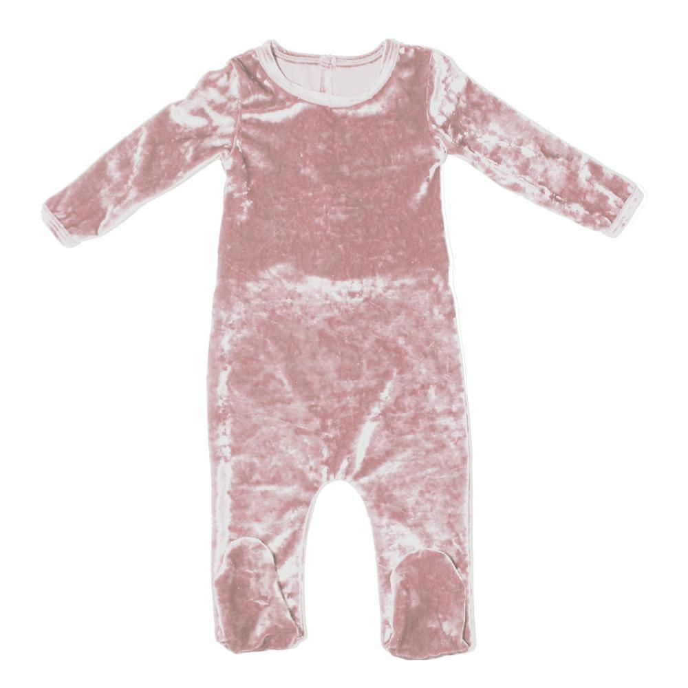 Crushed Velvet Footie Baby Footies Maniere Accessories 3M Soft Pink 