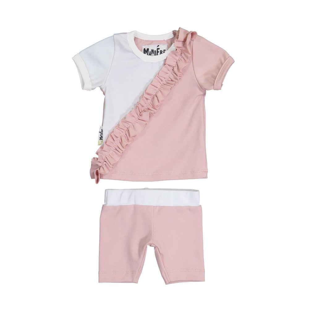 
            
                Load image into Gallery viewer, Diagonal Ruffle Two Piece Set Maniere Accessories Mauve 12 Month 
            
        