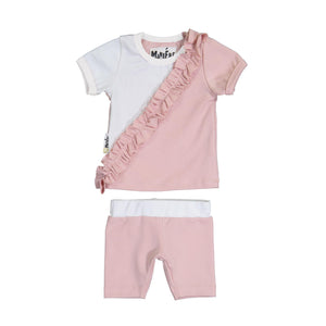 
            
                Load image into Gallery viewer, Diagonal Ruffle Two Piece Set Maniere Accessories Mauve 12 Month 
            
        