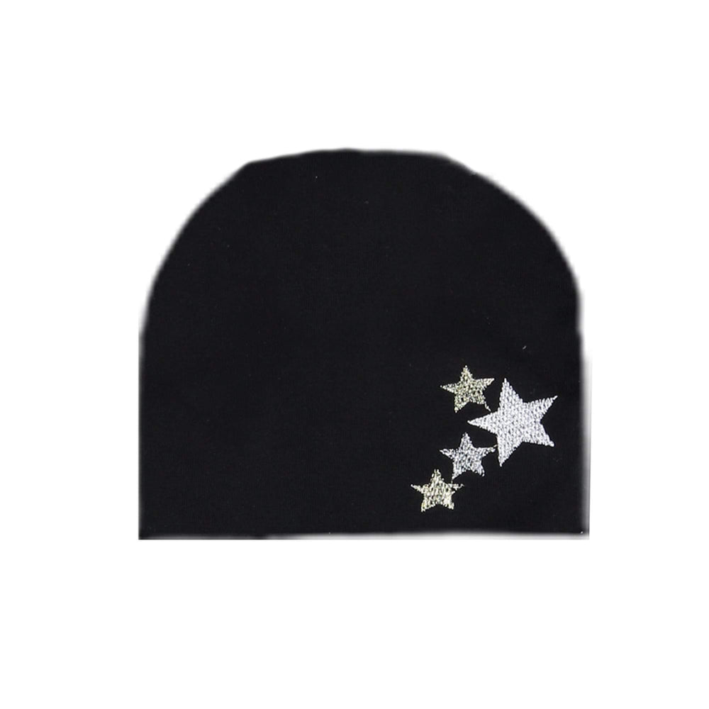 Embroidered Star Beanie (no pom) Maniere Accessories Black XS 