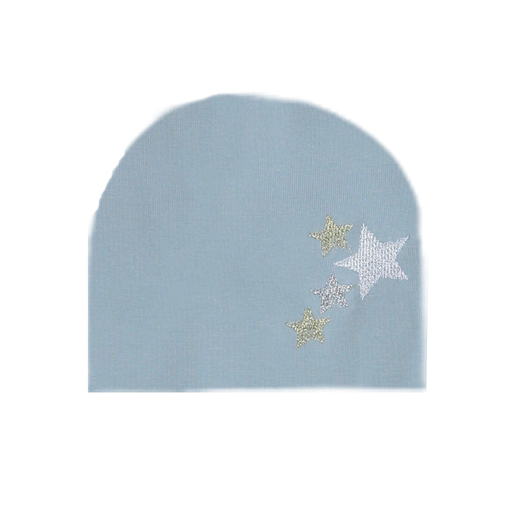 Embroidered Star Beanie (no pom) Maniere Accessories Denim Blue XS 