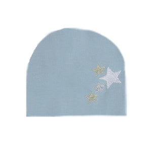 Embroidered Star Beanie (no pom) Maniere Accessories Denim Blue XS 