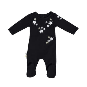 Embroidered Star Footie Maniere Accessories Black 3 Month 