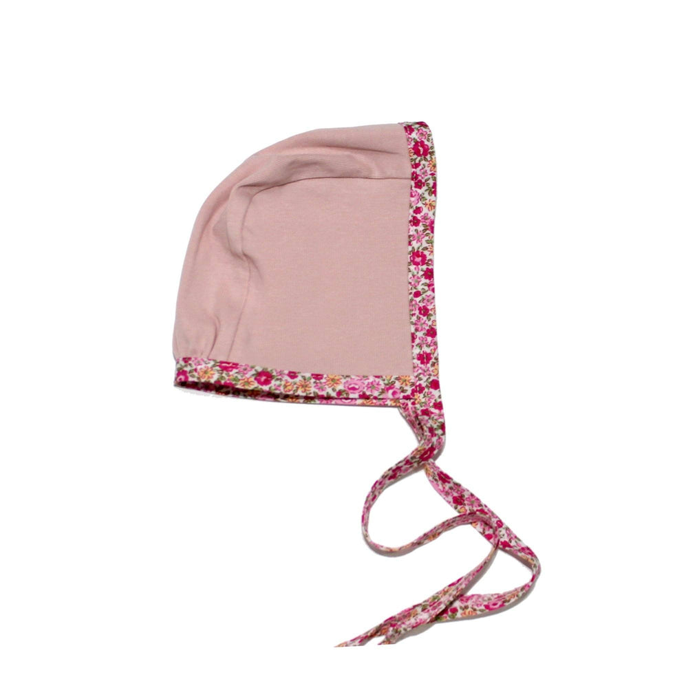 Floral Trim Bonnet Baby Bonnet Maniere Accessories Soft Pink 3 Month 