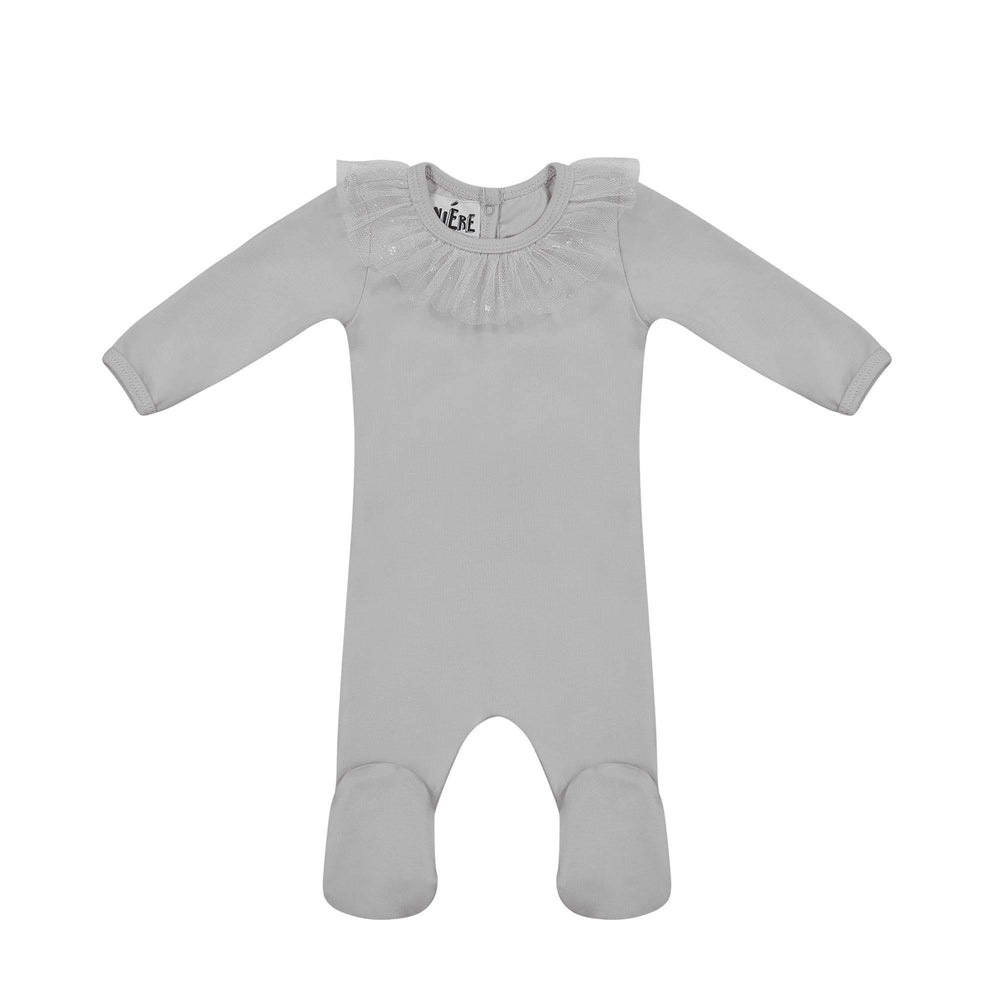 
            
                Load image into Gallery viewer, Glitter Mesh Footie Maniere Accessories Grey 3 Month 
            
        