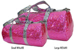Holographic Shine Duffel Bag, Pink with Silver Handles Maniere Accessories 