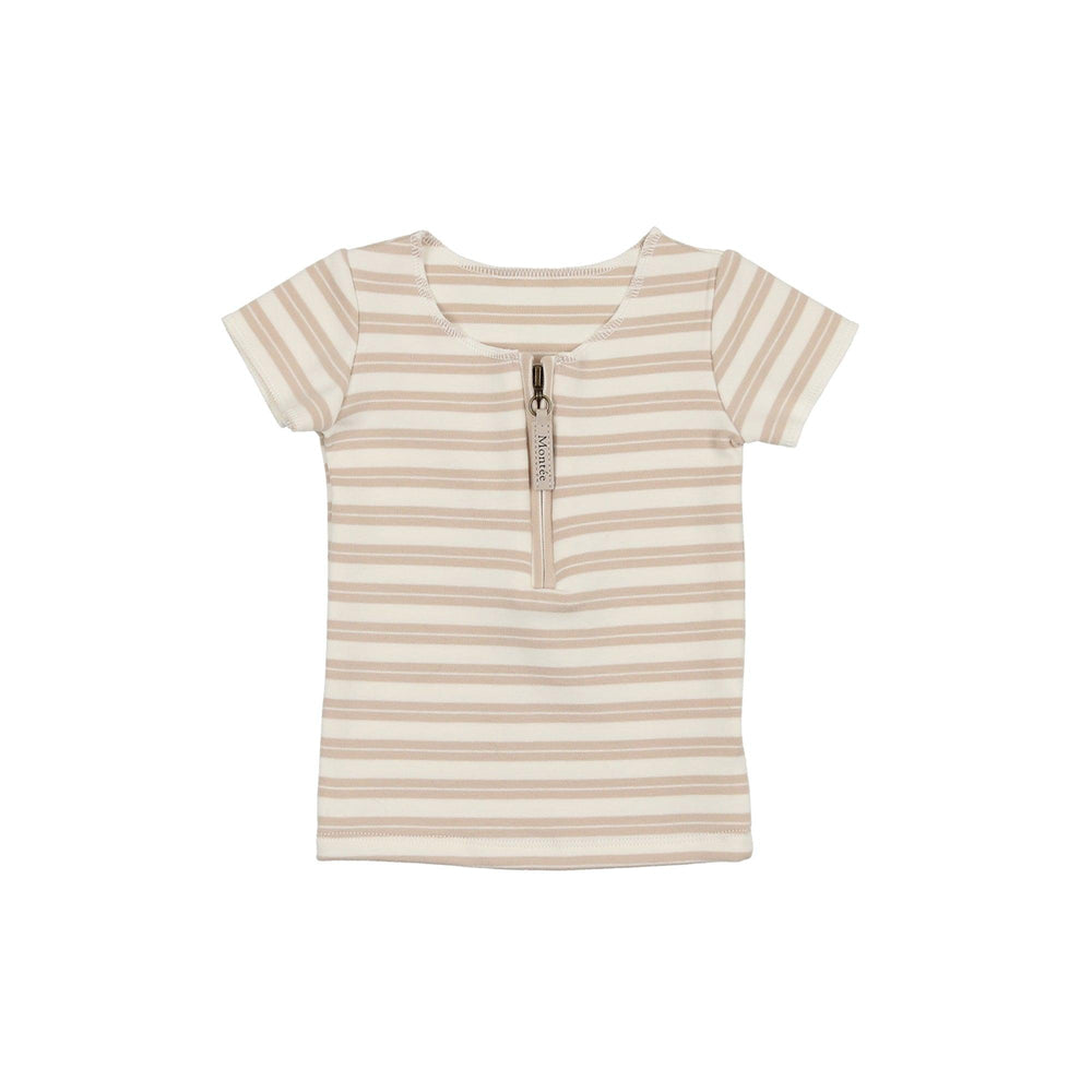 Horizontal Striped Short Sleeve Shirt - Maniere