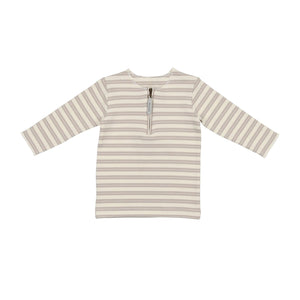 Horizontal Striped Shirt 3/4 Sleeve Top - Maniere