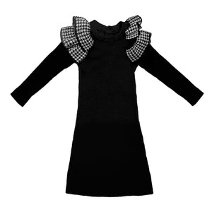 NooVel, Houndstooth Girls Knit Dress - Maniere