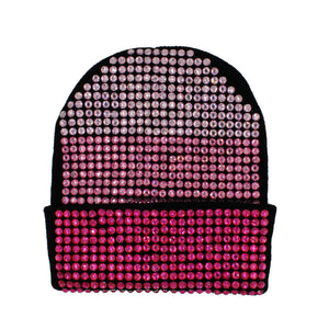 Studded Crystal Beanie With Snap For Pom Winter Hat Manière 