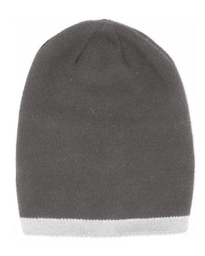 Two Tone Knit Hat With Choice of Pom - Maniere