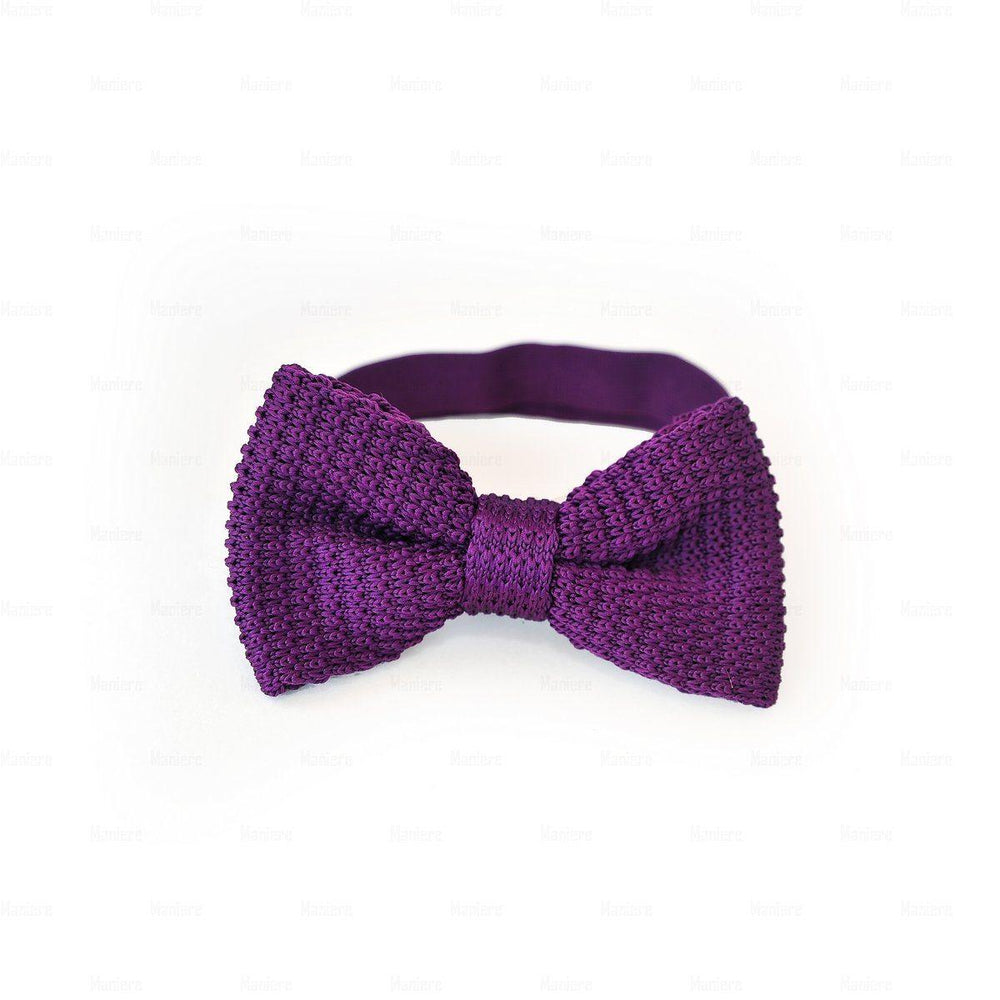 
            
                Load image into Gallery viewer, Boys-Knitted-Bow-Tie Boys Ties Manière Purple 
            
        