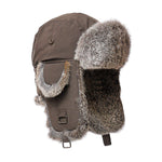 Boys Aviator Style Hat with Rabbit Fur Premium Fur Manière Brown Hat Natural Fur 