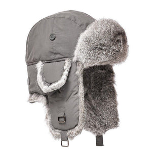
            
                Load image into Gallery viewer, Boys Aviator Style Hat with Rabbit Fur Premium Fur Manière Grey Hat Silver Fur 
            
        