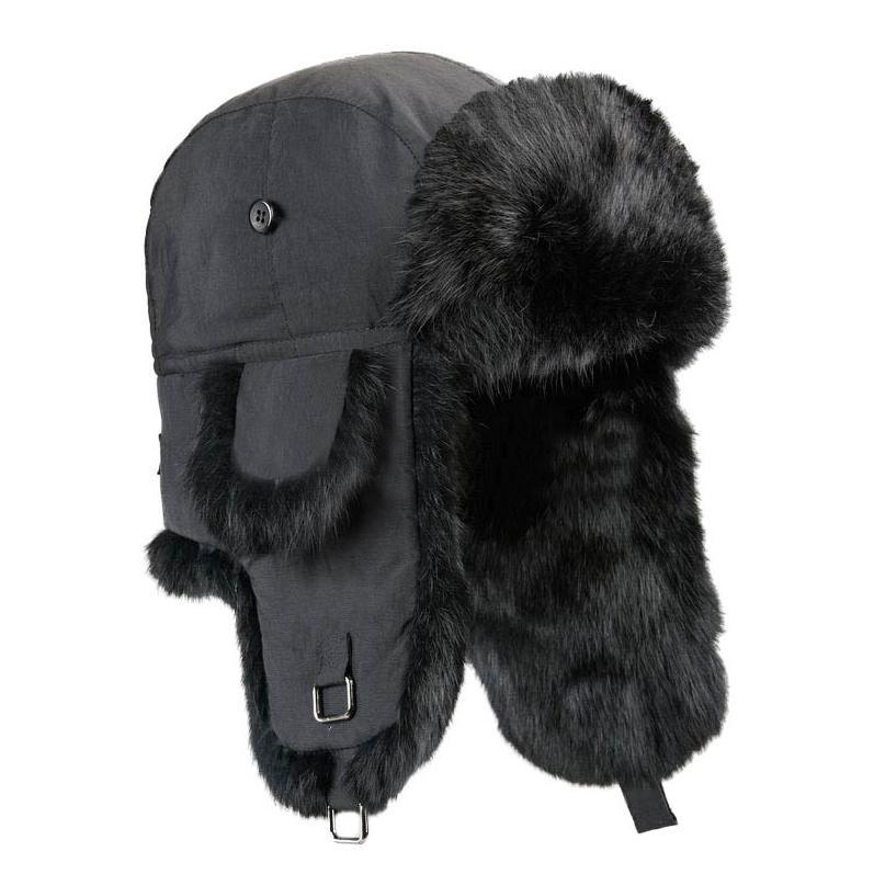 
            
                Load image into Gallery viewer, Boys Aviator Style Hat with Rabbit Fur Premium Fur Manière Black Hat Black Fur 
            
        