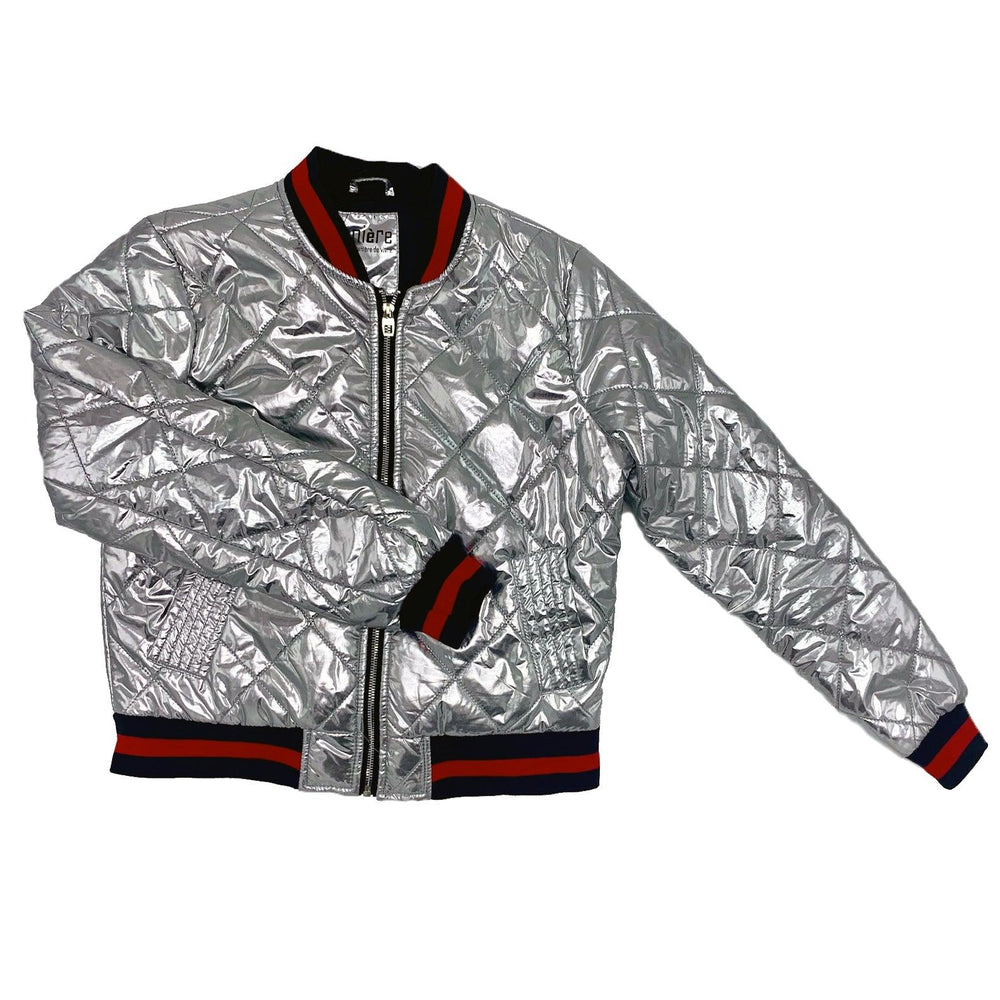 
            
                Load image into Gallery viewer, Women&amp;#39;s Metallic Bomber Jackets - Maniere
            
        