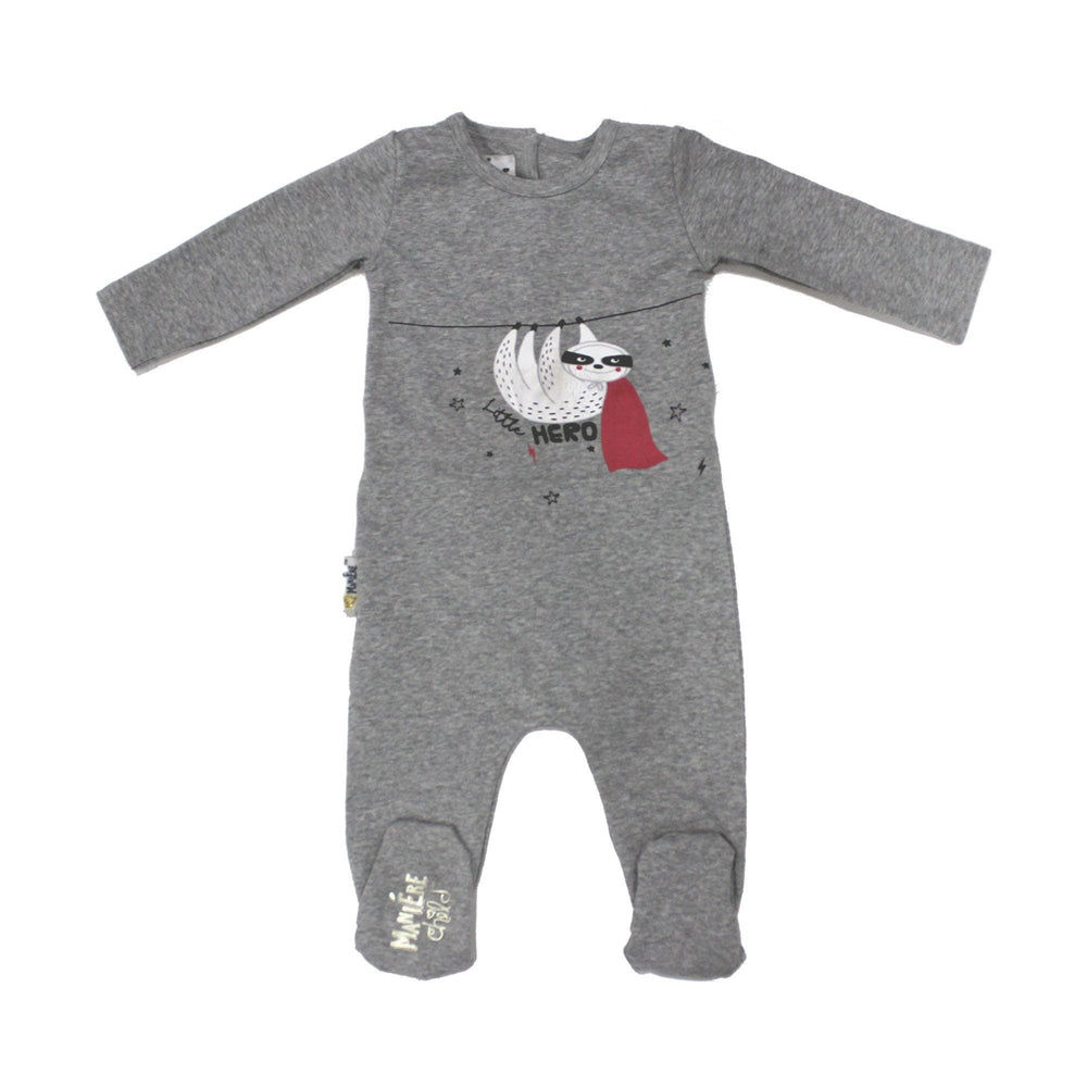 Print Cotton Footie Baby Footies Maniere Accessories Grey 3 Months 
