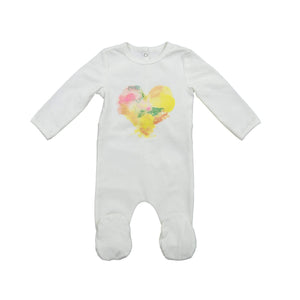 
            
                Load image into Gallery viewer, Paint Splatter Footie Maniere Accessories White (girl) 3 Month 
            
        