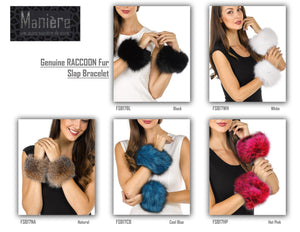 
            
                Load image into Gallery viewer, Raccoon Fur Slap Bracelet Premium Fur Manière 
            
        