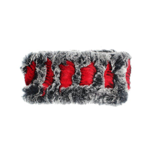 Stretch Rabbit Fur Headwrap Premium Fur Manière Red 