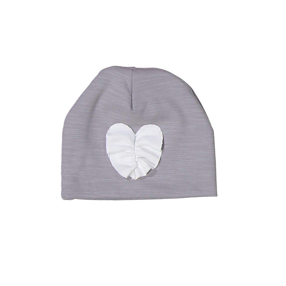 
            
                Load image into Gallery viewer, Ruched Heart Beanie (no pom) Maniere Accessories Grey XS 
            
        