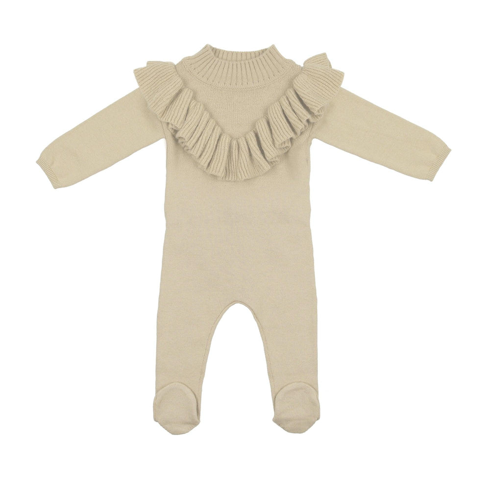 NooVel, Ruffle V-neck Knit Footie - Maniere