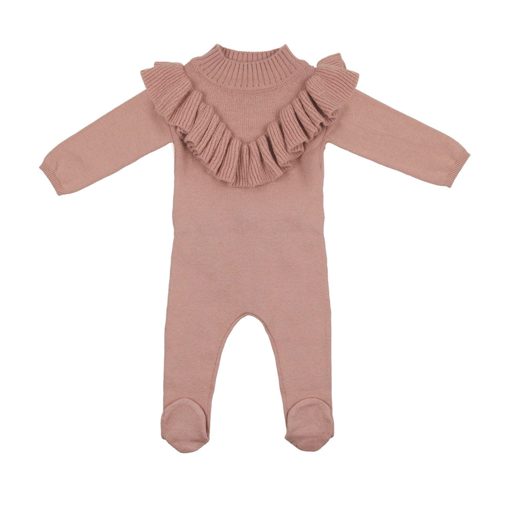 NooVel, Ruffle V-neck Knit Footie - Maniere