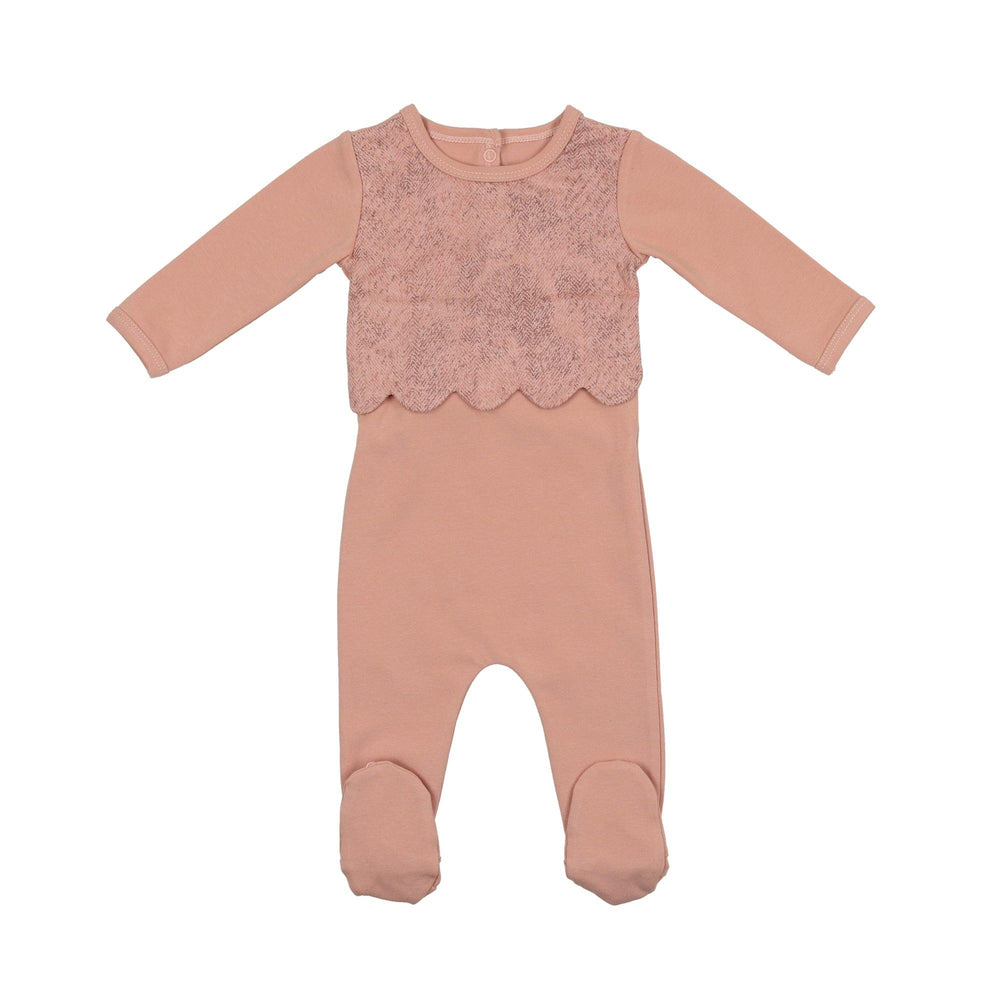 Scalloped Suede Footie - maniere