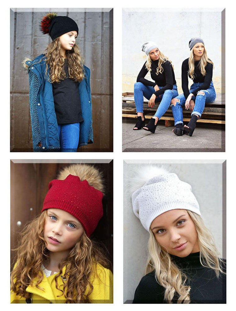 
            
                Load image into Gallery viewer, Sewn Knit Wool Hat Jumbo Fur - Maniere
            
        
