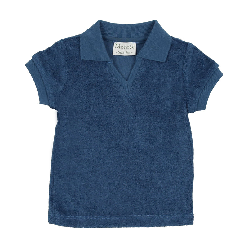 Terry Cloth V-Neck Unisex Short Sleeve
