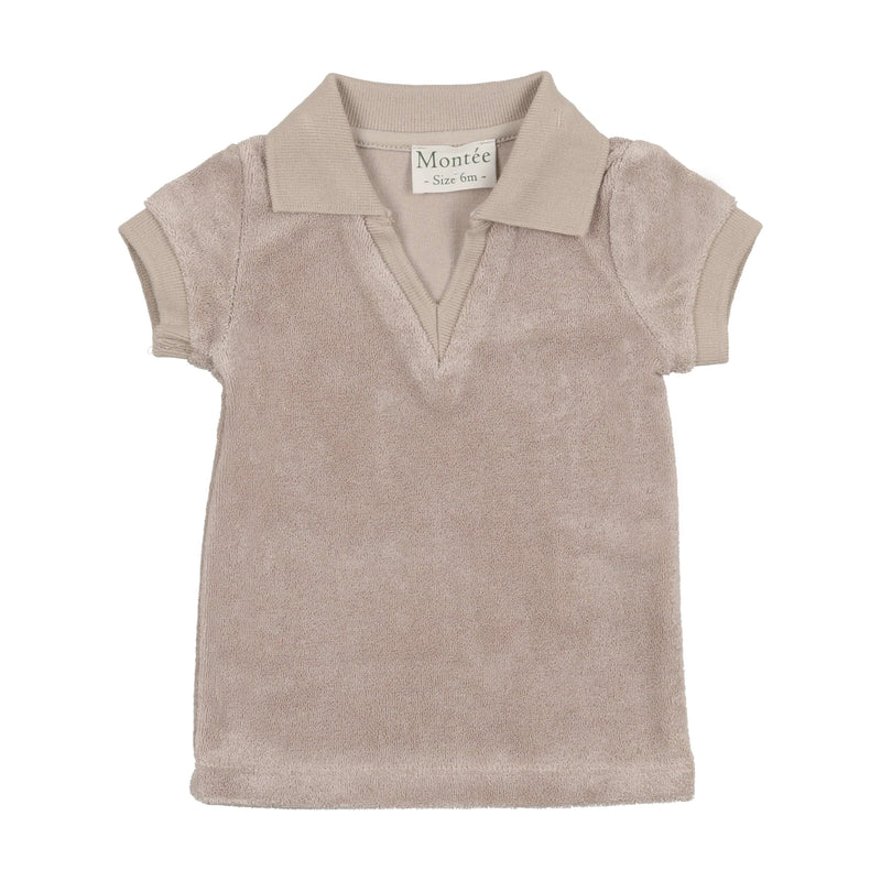 Terry Cloth V-Neck Unisex Short Sleeve