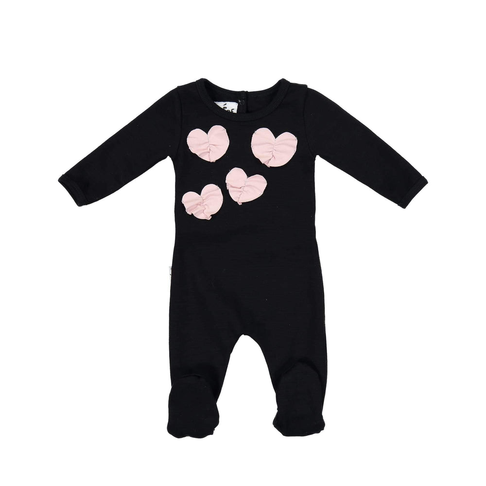 Tossed Heart Footie Maniere Accessories Black 3 Month 