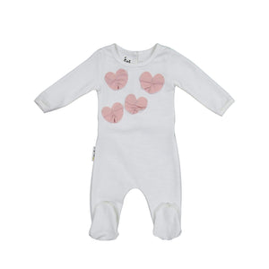 Tossed Heart Footie Maniere Accessories White 3 Month 